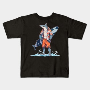 Meh Hawaiian Anime Shark Surfer Kids T-Shirt